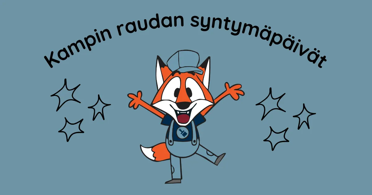 Innostunut Kampin Raudan kettu kädet levällään